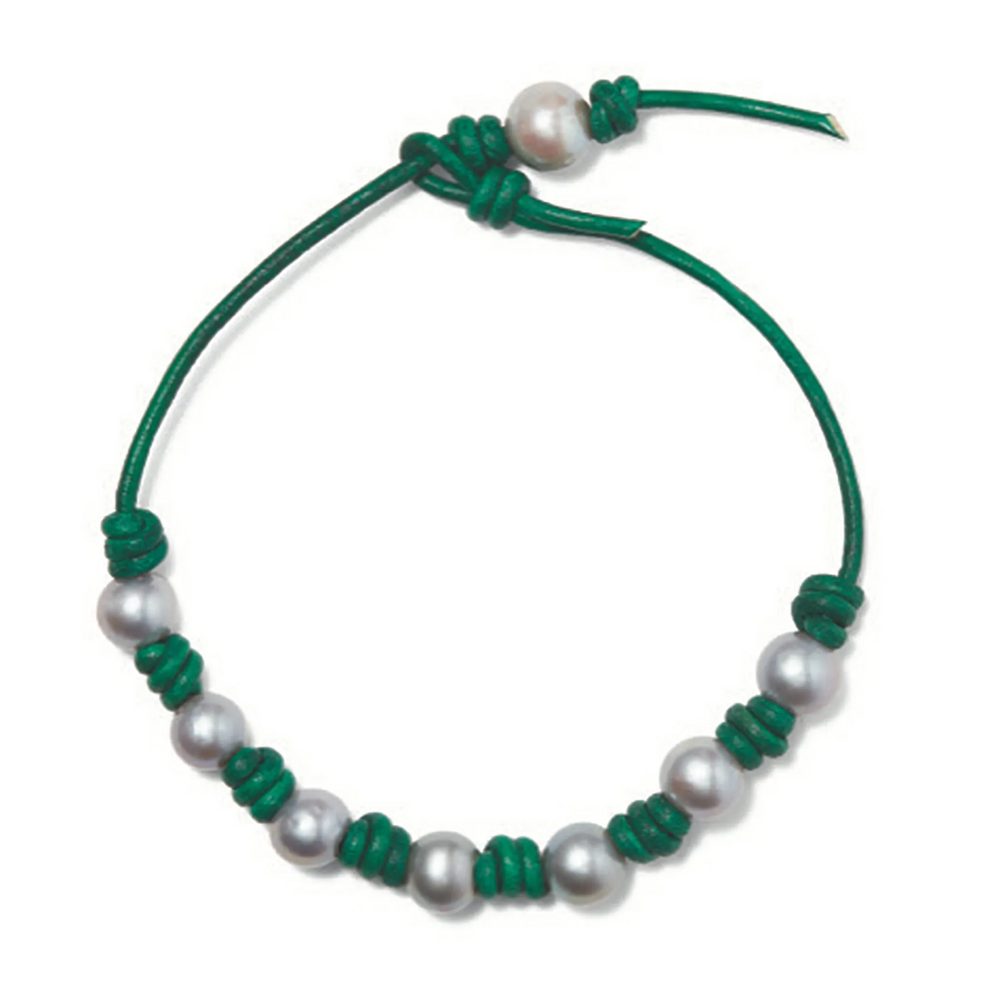 Sea Green Pearl Leather Anklet