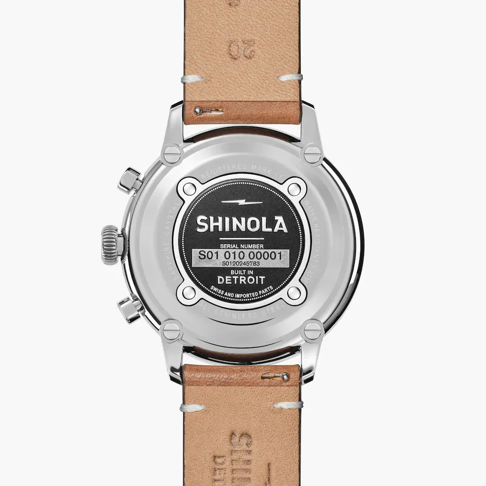 Shinola, The Traveler 42mm Orange Dial British Tan Leather