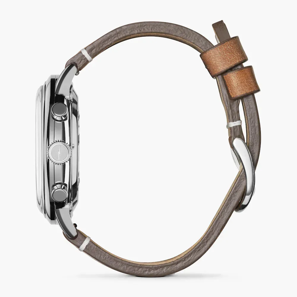 Shinola, The Traveler 42mm Orange Dial British Tan Leather