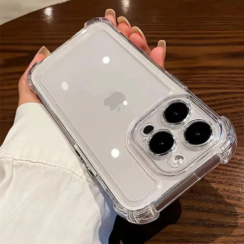 Shockproof Clear  Case For iPhone 14 13 12 11 15 Pro Max X XR XS 8 Plus Back Cover