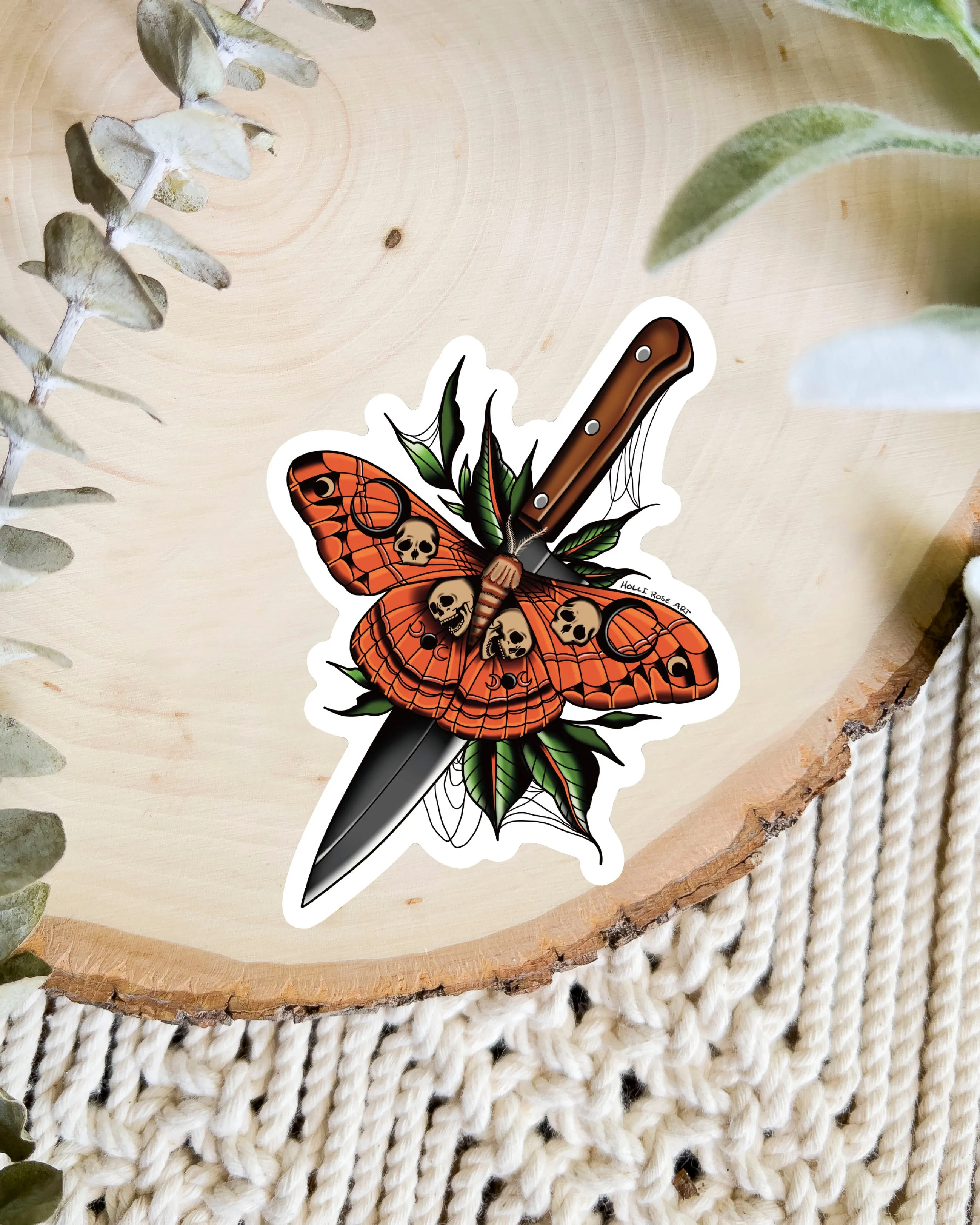 Skull Moth Sticker
