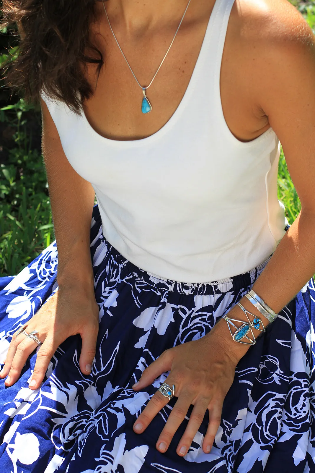 Small Blue Turquoise Navajo Pendant