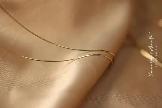 Solid 18K Gold Ultra Fine Thin Necklace Chain