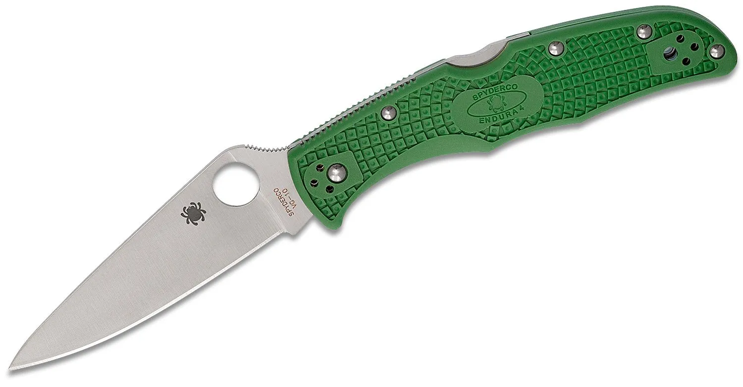 SPYDERCO ENDURA 4 PLAIN FLAT FRN GREEN
