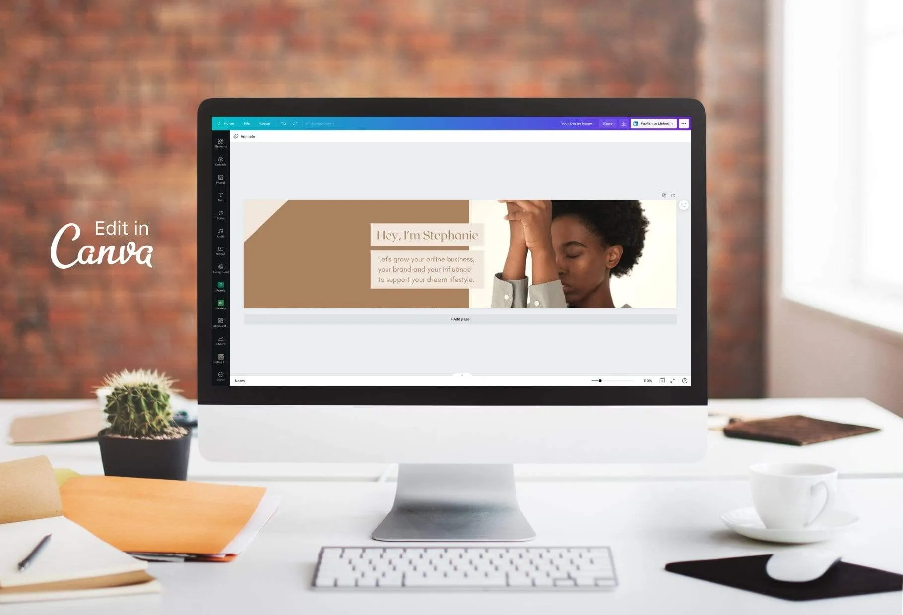 Stephanie LinkedIn Banner Canva Template