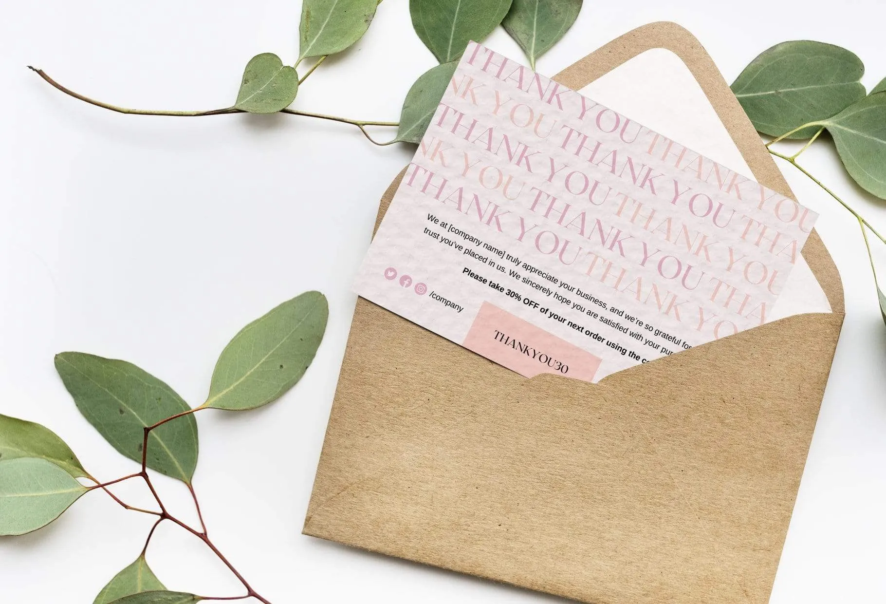 Stephanie Printable Thank You Card Packaging Insert Note Canva Template