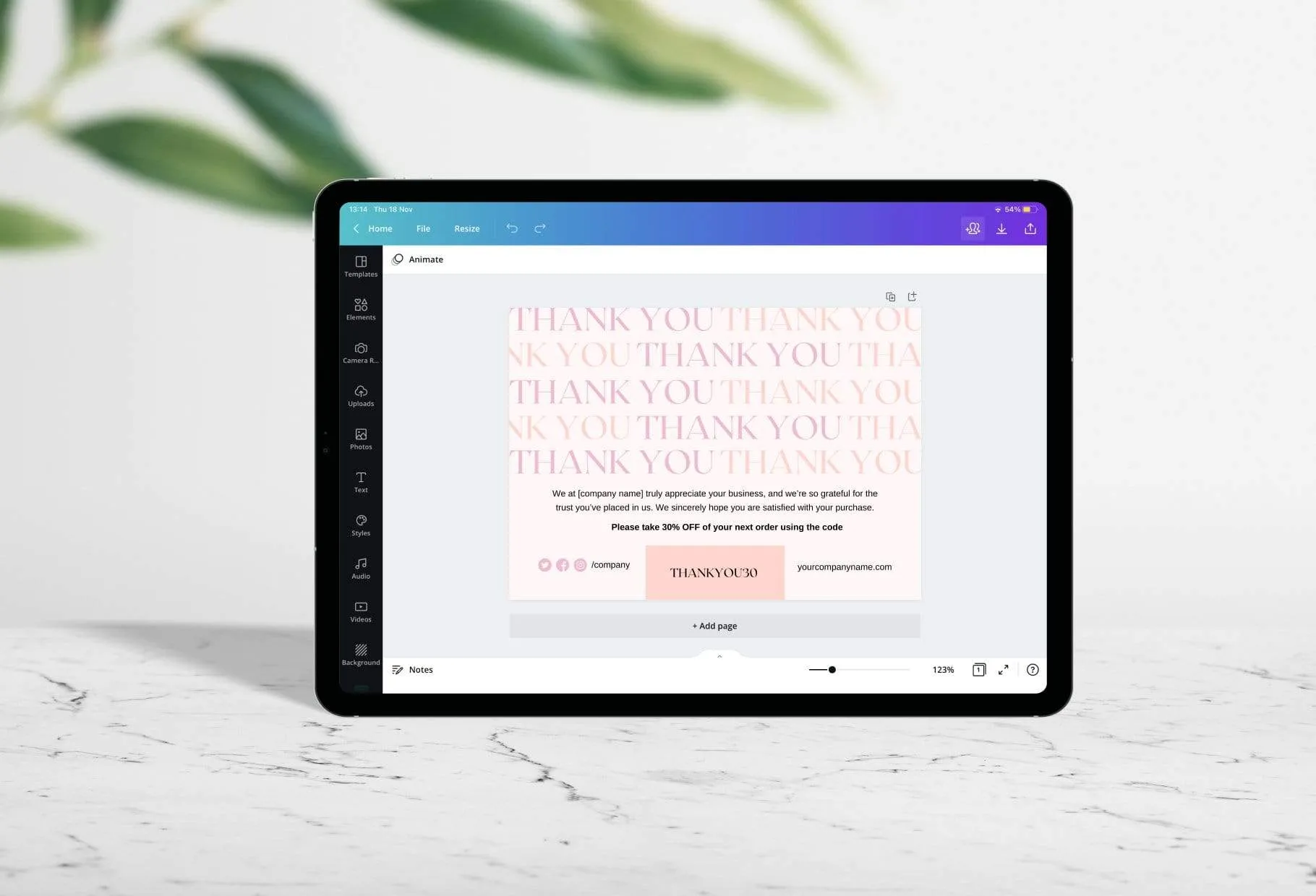 Stephanie Printable Thank You Card Packaging Insert Note Canva Template