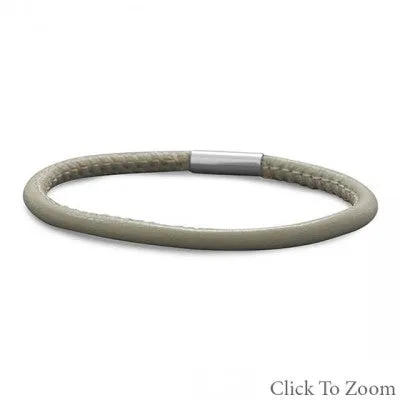 Stormy Grey Italian Leather Wrap Bracelet