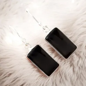 Tektite Solid 925 Sterling Silver Earrings