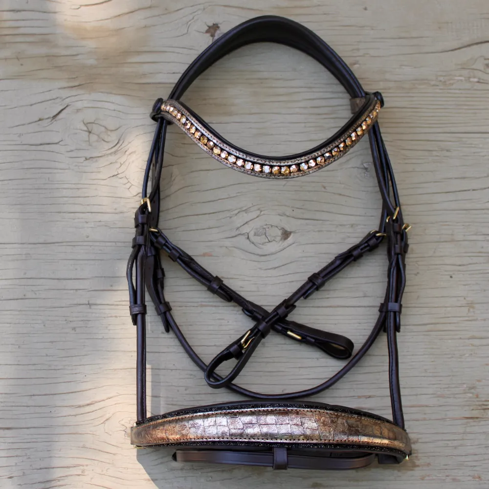 The Hermes Rock Crystal Snaffle Bridle - Brown Leather