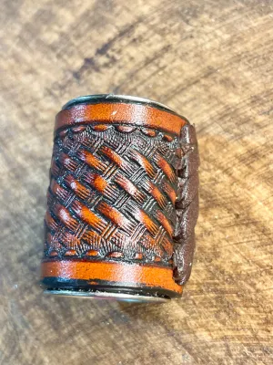 Tooled Leather Scarf Slide