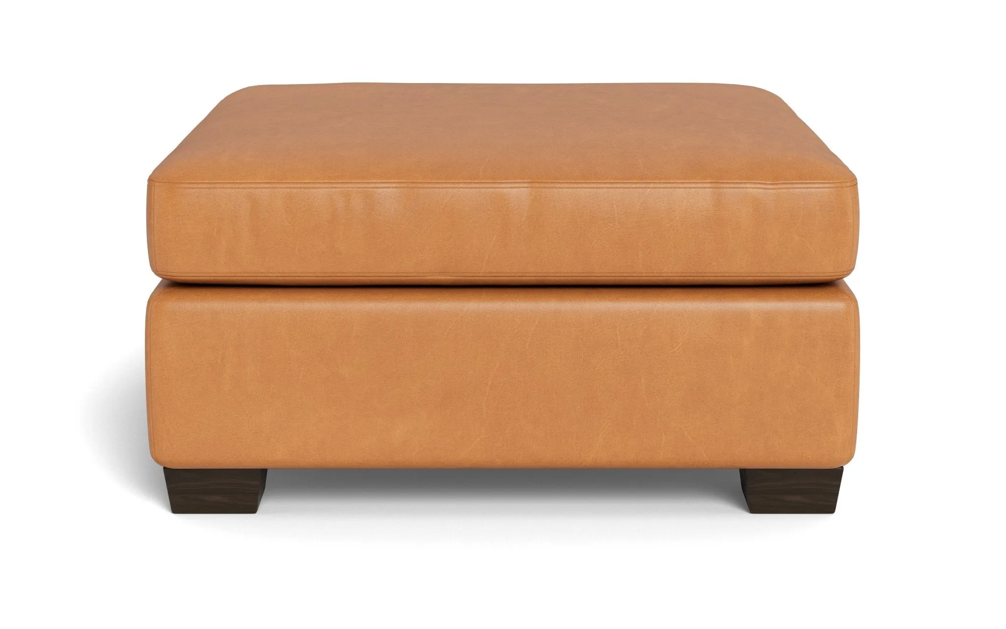 Track Leather Cocktail Ottoman