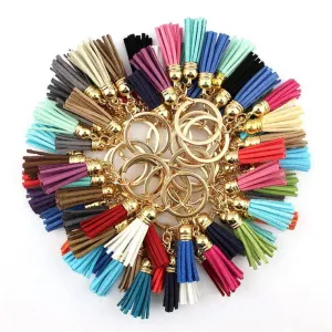 Triple Leather Keychain Tassels