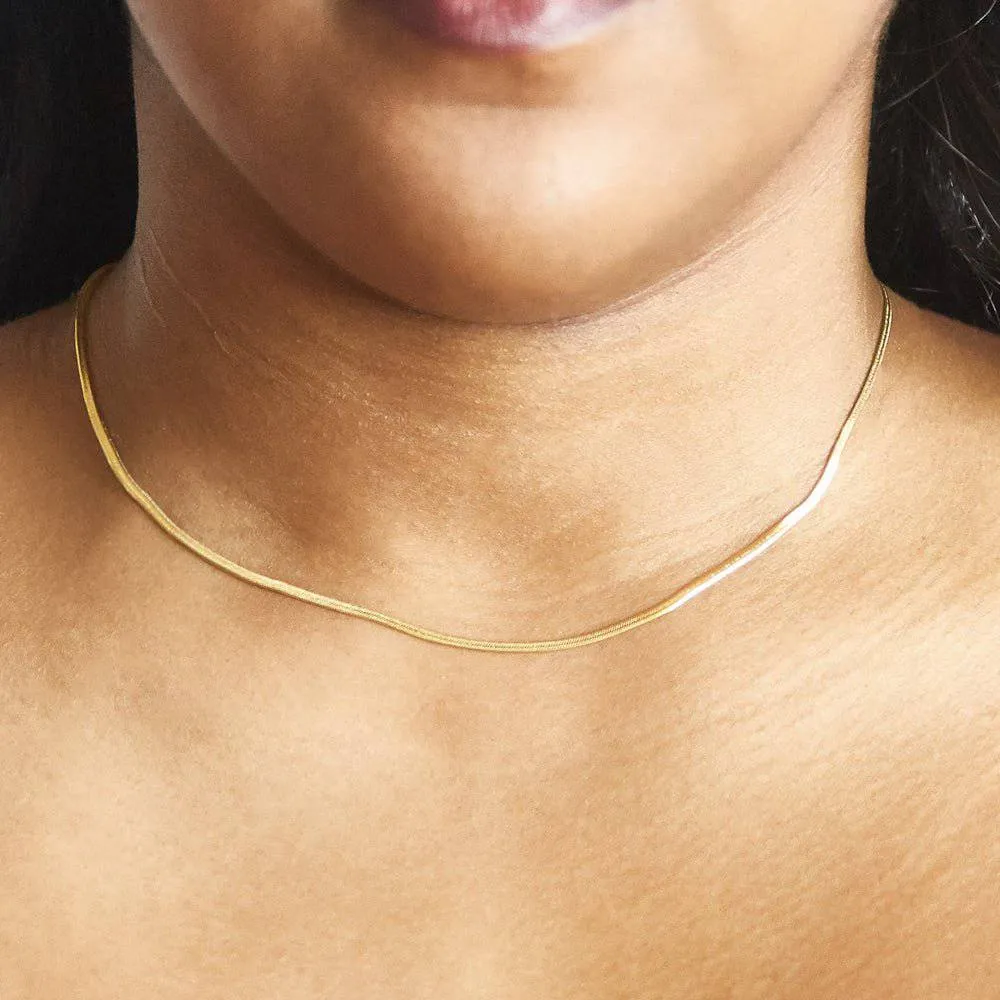 Ultra Thin Herringbone Necklace