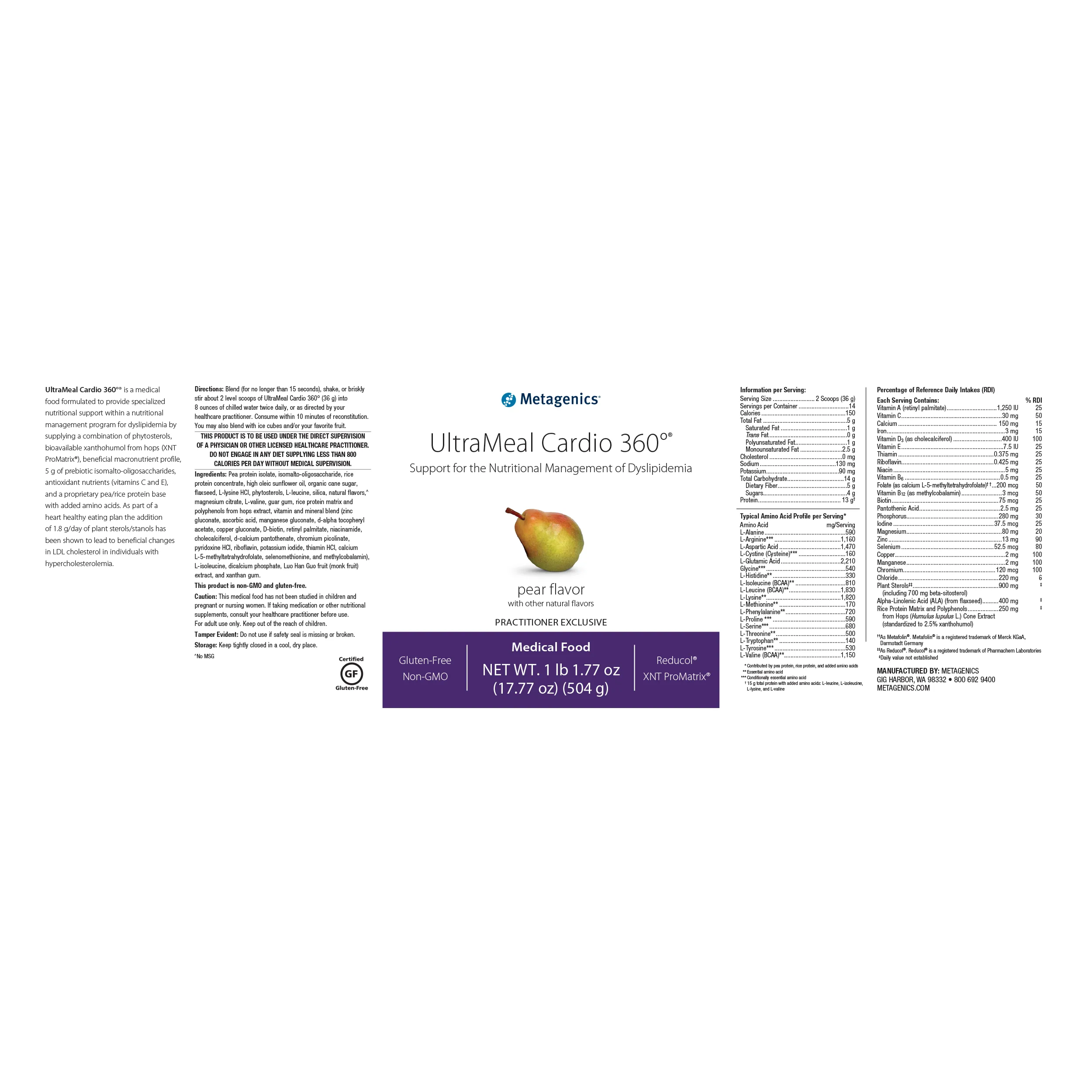 UltraMeal Cardio 360°® <br>Support for the Nutritional Management of Dyslipidemia