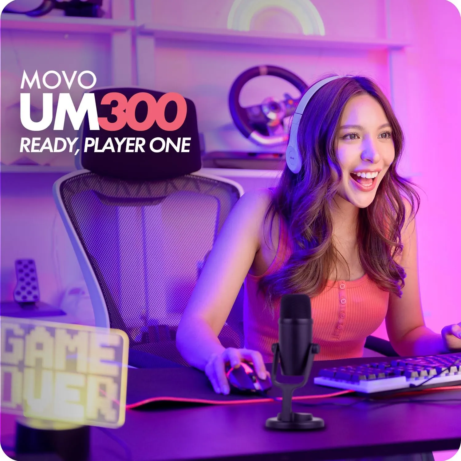 UM300 Mini USB Gaming Microphone - USB Condenser Mic Perfect for PS5, PC, Pod...