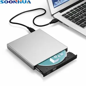 USB External DVD-RW CD-RW ROM DVD CD Player Drive Writer Rewriter Burner Portable For Windows 7/8 Laptop Computer