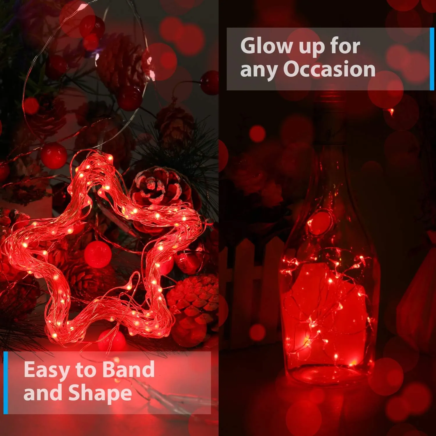 USB Powered Fairy Lights, 50 led 16 ft. USB Copper Wire USB String Lights for Bedroom Christmas Decoration Wedding Party Firefly Lights