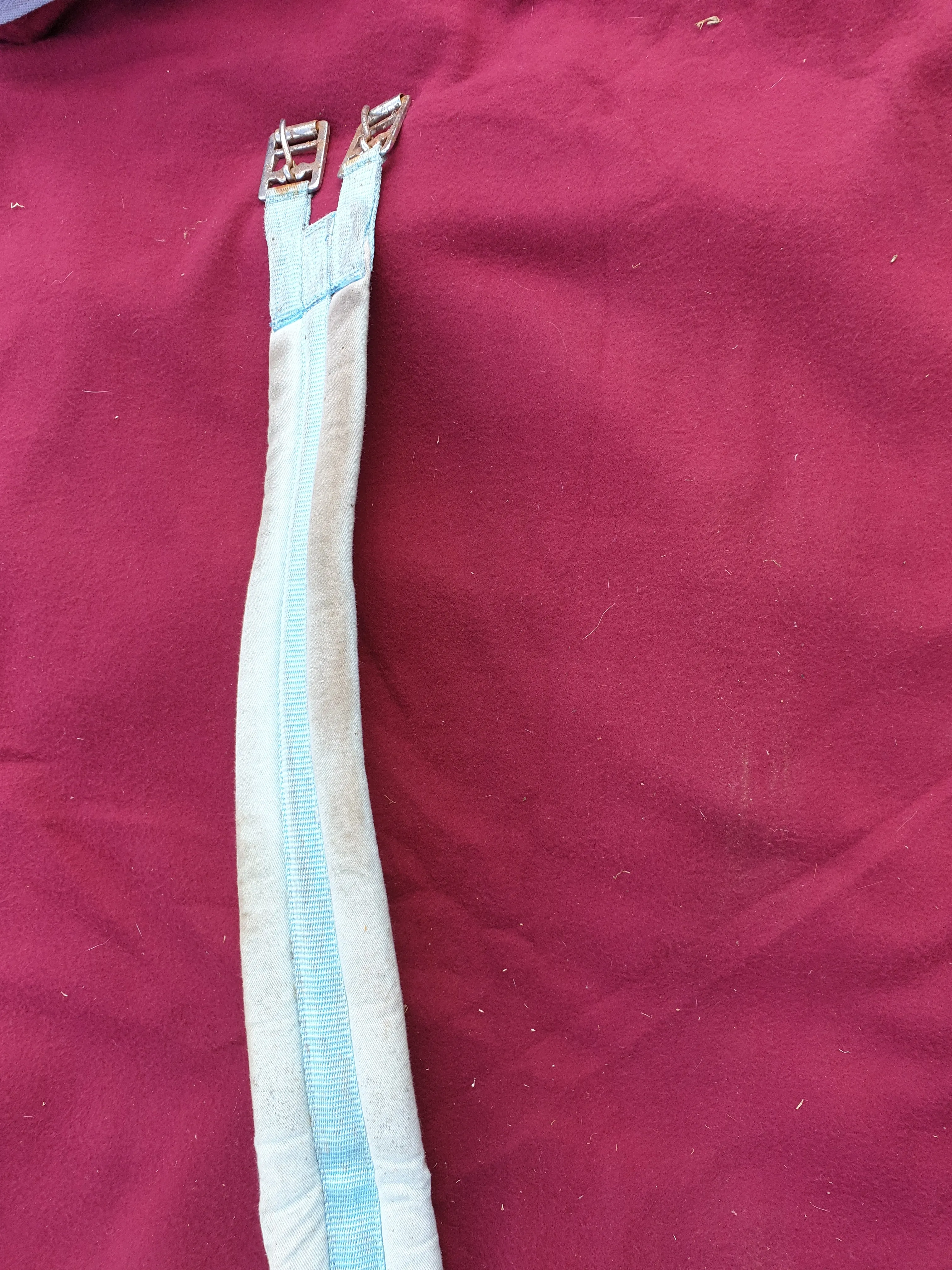 Used blue 44" cotton girth padded