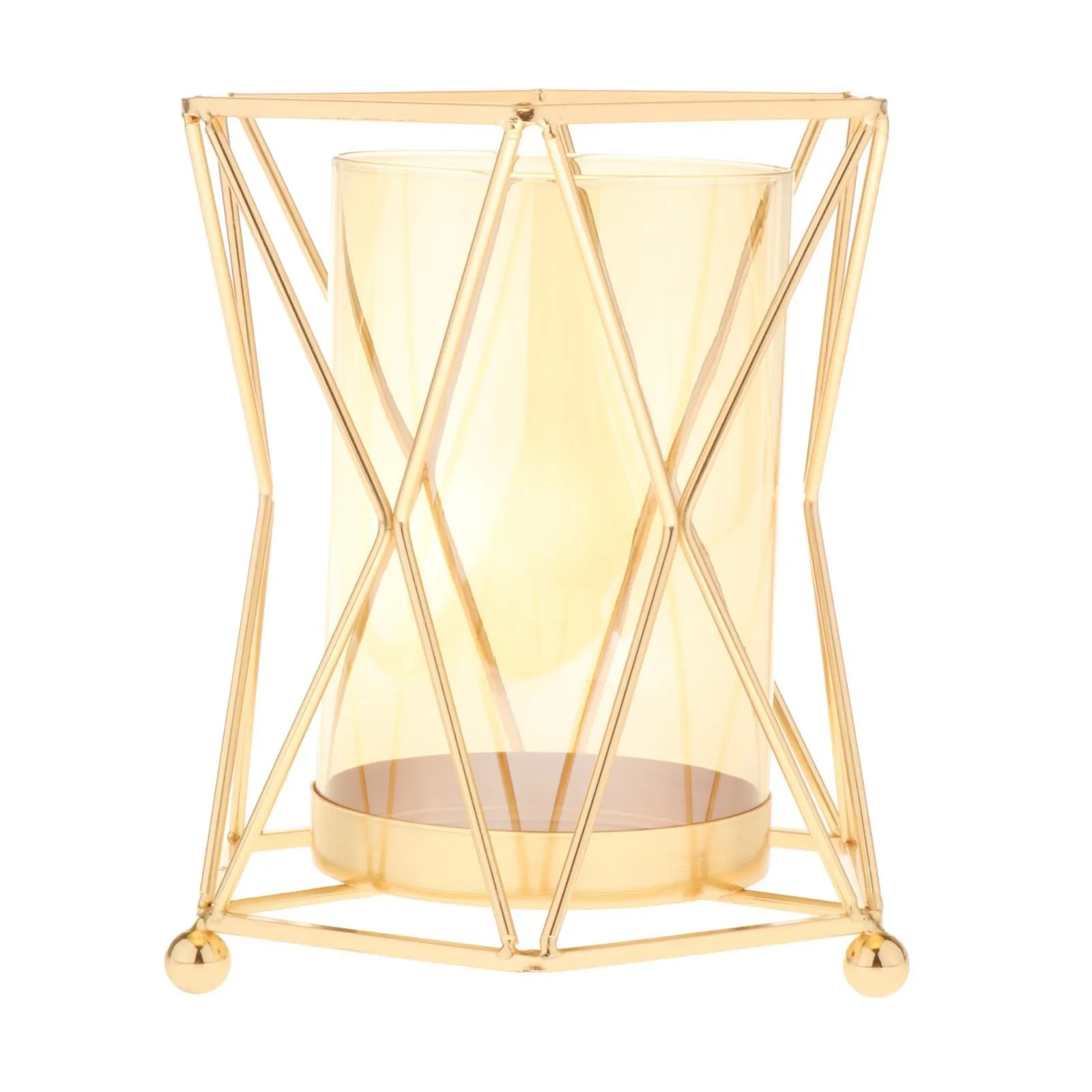 Vază Decorativă Metal și Sticlă - Design Elegant pentru Aranjamente Florale