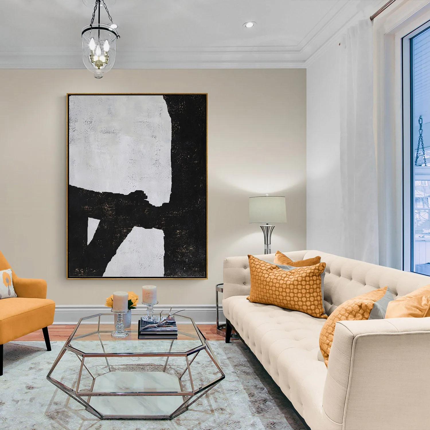 Vertical Minimalist Abstract Painting H102V