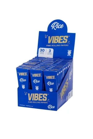 Vibes Rice Cones King Size - (30 Packs Per Box - 3 Cones Per pack)