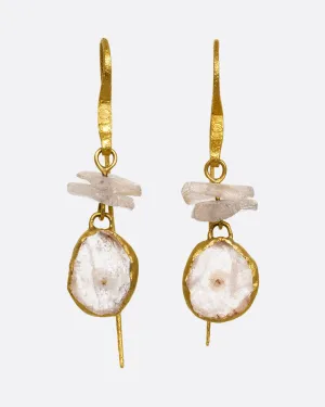 White Quartz Drop Earrings
