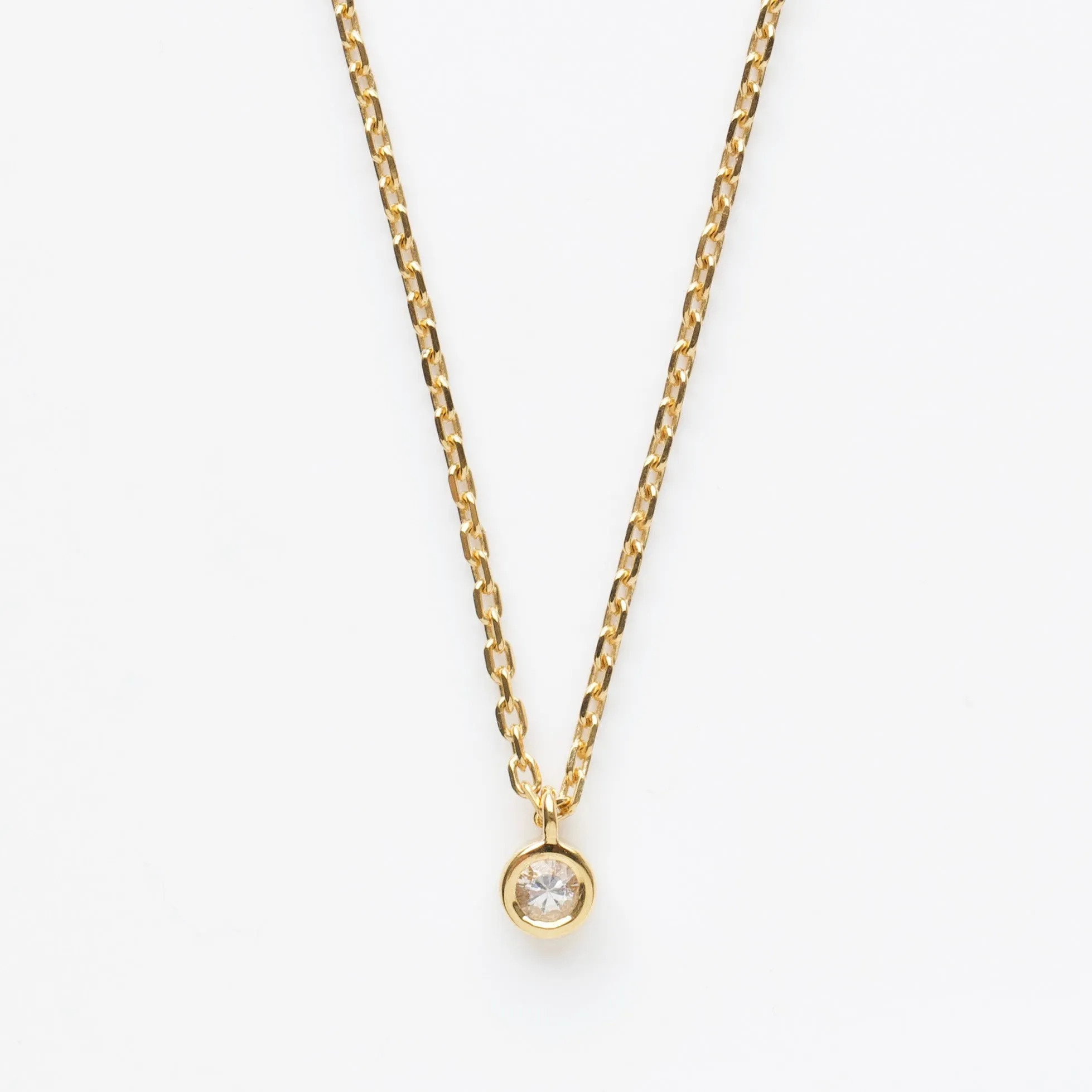 White Sapphire Solitaire Necklace