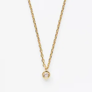 White Sapphire Solitaire Necklace