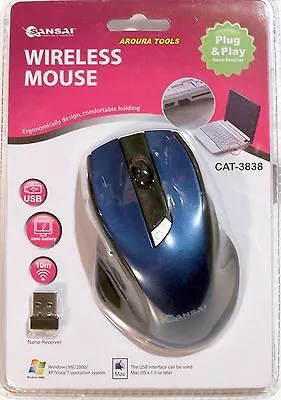 WIRELESS MOUSE- 6 FUNCTION- 2.4GHz- PLUG & PLAY -  & NANO RECEIVER - NEW