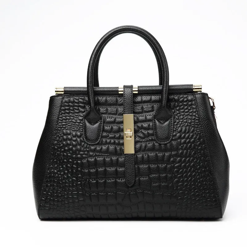 Women's Leather Lady Mom Fashionable Elegant Handbags