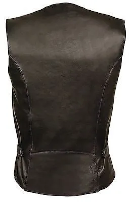 WOMEN'S MOTORCYCLE RIDING PINK LEATHER VEST W/REFLECTIVE TRIBAL DESIGN & PIPING