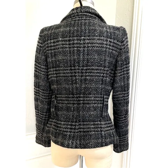 Zara Woman Wool Plaid Blazer Size Large