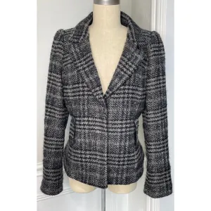 Zara Woman Wool Plaid Blazer Size Large