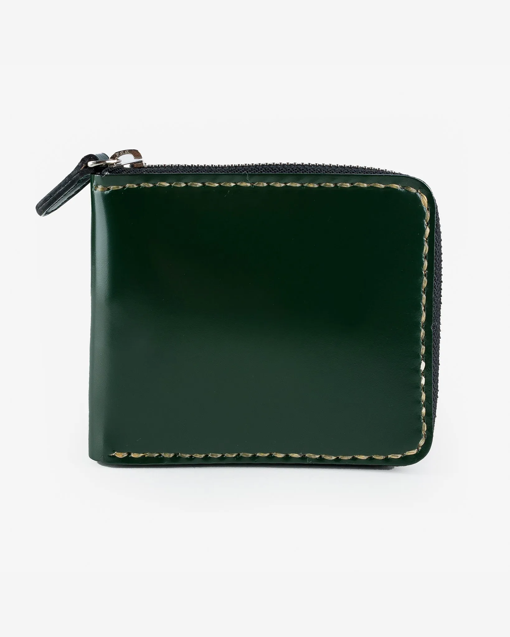 Zip-Secured Shell Cordovan Wallet - Green