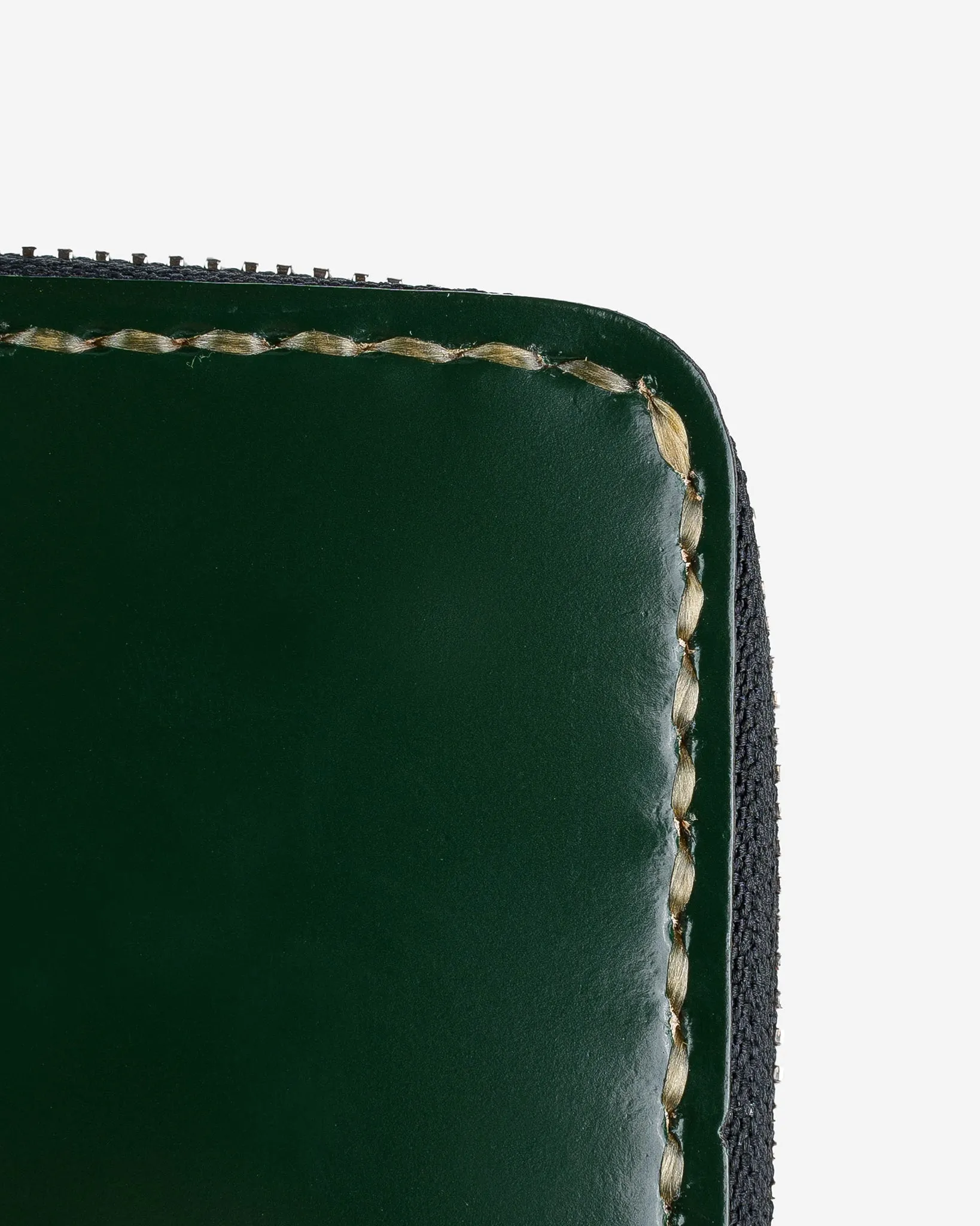 Zip-Secured Shell Cordovan Wallet - Green